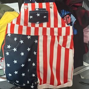 Patriotic Stars and Stripes Overalls